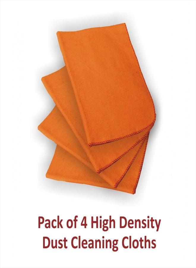 Vimal Dust Cleaning Combo Set of Golden Handle Duster Dust Mop (1 Pc) + Hi-Density Flannel Cloths (4 Pc) - Image 3